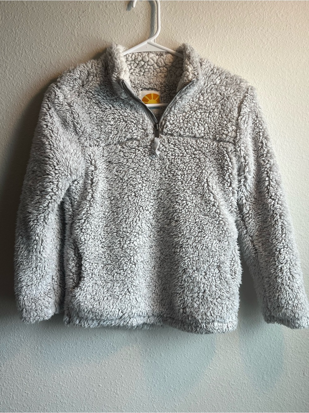 C&C California Sherpa (Faux Fur) 1/4 Zip - Light Gray